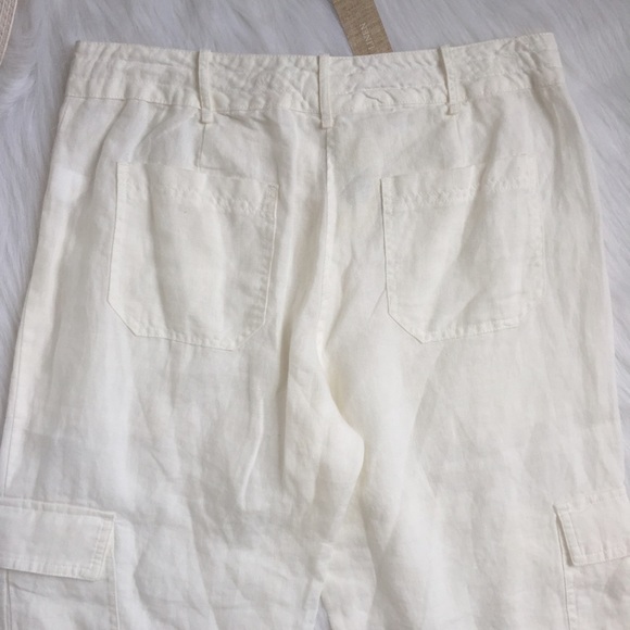 100% Linen Cargo Capris - Picture 3 of 5